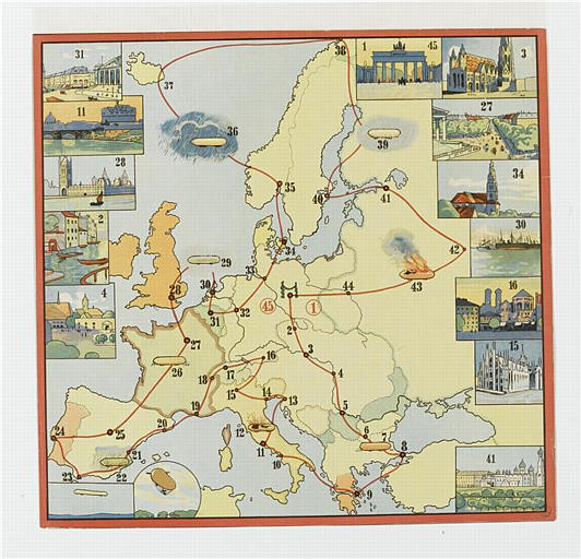 Voyage en ballon dirigeable / à travers l'Europe (titre factice)