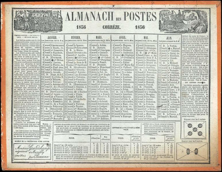 ALMANACH DES POSTES / CORREZE (titre inscrit)