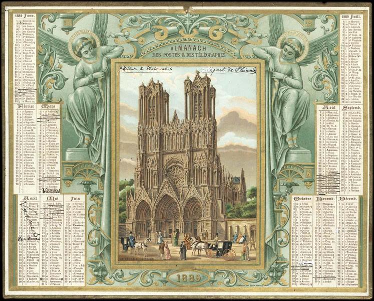ALMANACH DES POSTES ET DES TELEGRAPHES / CATHEDRALE DE REIMS (titre inscrit)