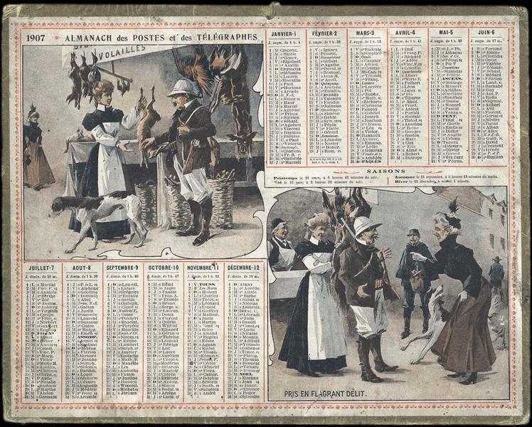 ALMANACH DES POSTES ET DES TELEGRAPHES / PRIS EN FLAGRANT DELIT (titre inscrit)