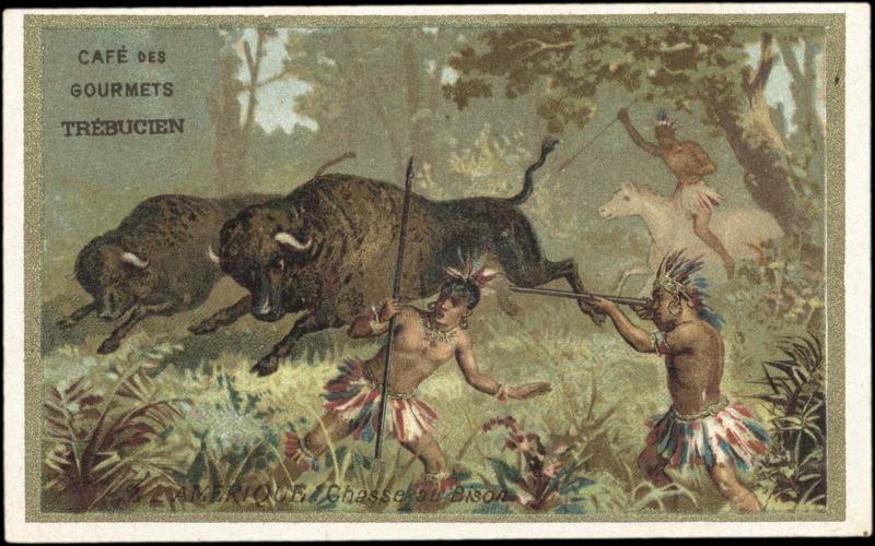 2 - AMERIQUE. Chasse au Bison (titre inscrit)