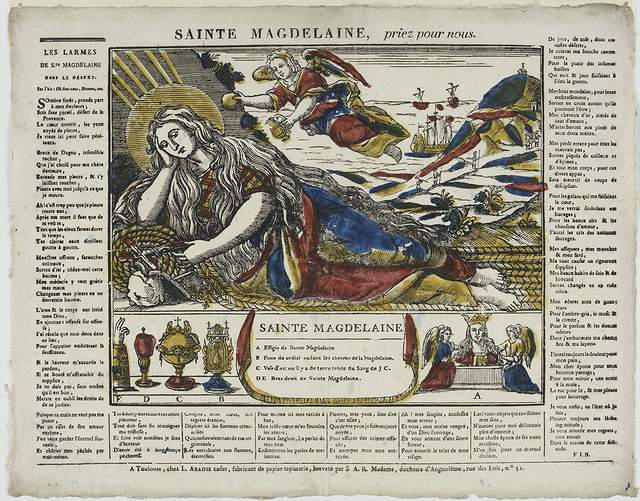 SAINTE MAGDELAINE, priez pour nous. (titre inscrit)