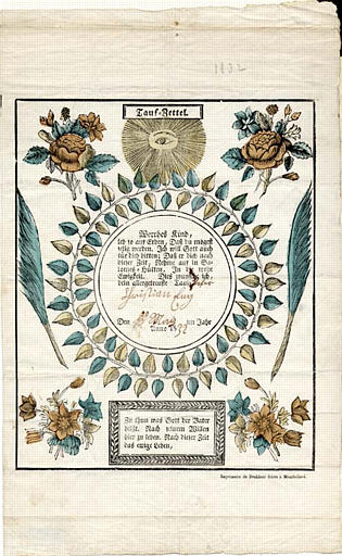 Tauf-Zettel (titre inscrit)