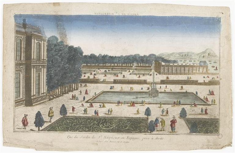 Vue du Jardin de St Ildephonse, en Espagne, prise à droite (titre inscrit)