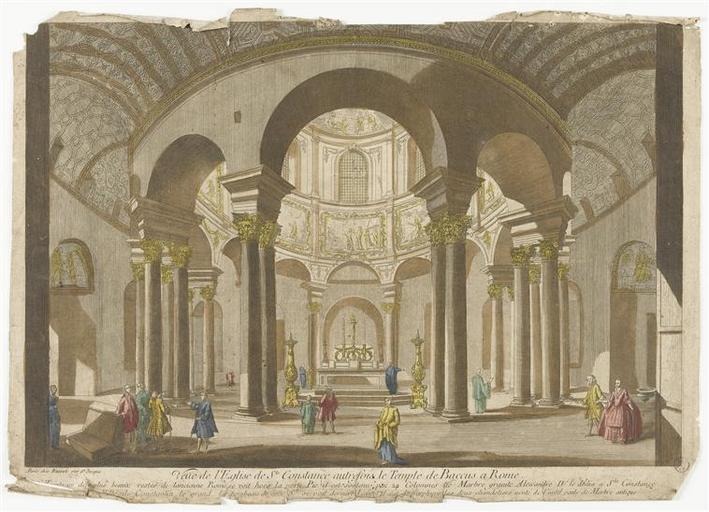 Veue de l'Eglise de Ste Constance autrefois le Temple de Baccus à Rome (titre inscrit)