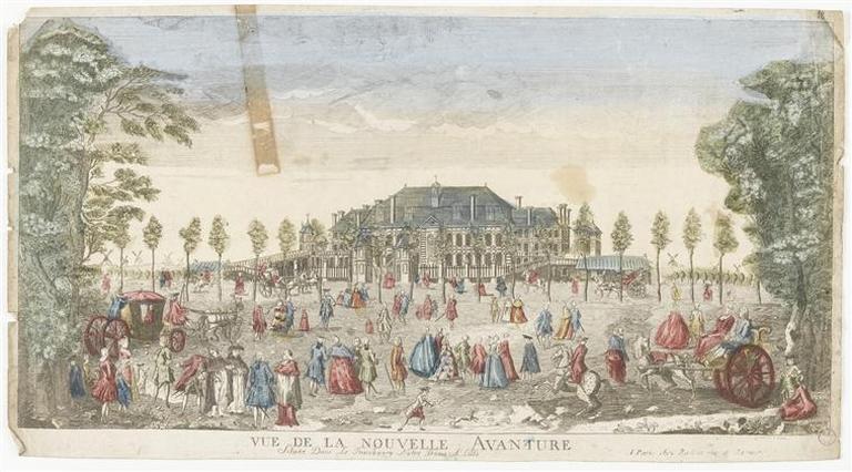 VUE DE LA NOUVELLE AVANTURE (sic) Située dans le Fauxbourg Notre Dame A Lille (titre inscrit)