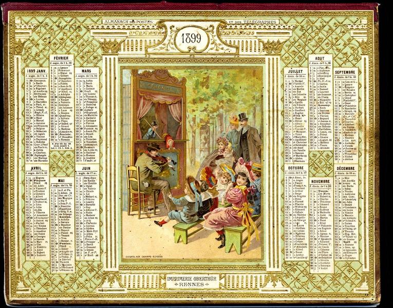 ALMANACH DES POSTES ET DES TELEGRAPHES / GUIGNOL AUX CHAMPS-ELYSEES (titre inscrit)