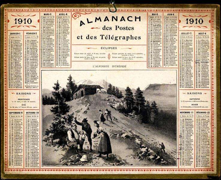ALMANACH / des Postes / et des Télégraphes / 1910 (titre inscrit)