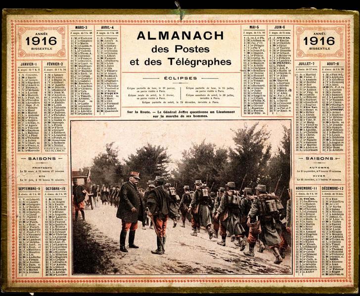 ALMANACH / des Postes / et des Télégraphes / ANNEE / 1916 / BISSEXTILE (titre inscrit)
