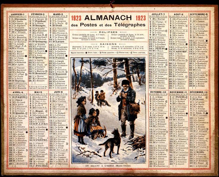 ALMANACH / des Postes et des Télégraphes / 1923 (titre inscrit)