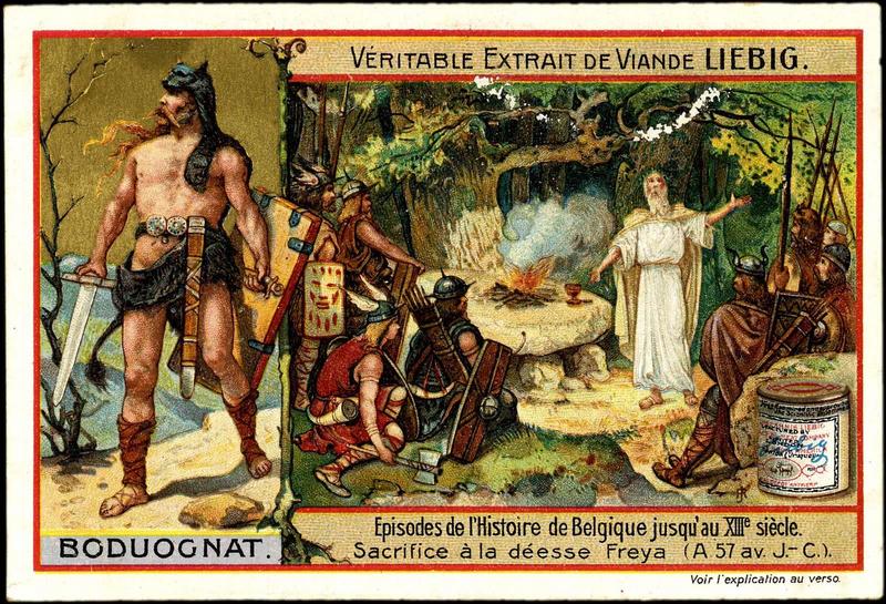 Episodes de l'histoire de Belgique jusqu'au XIIIe siècle. Sacrifice à la déesee Freya (titre inscrit)