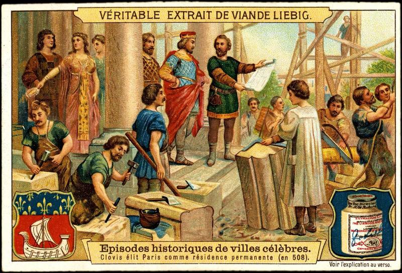 Episodes historiques de villes célèbres. Clovis élit Pris comme résidence permanente (en 508)  (titre inscrit)