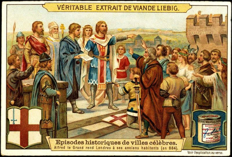 Episodes historiques de villes célèbres. Alfred le Grand rend Londres à ses anciens habitants (en 884)  (titre inscrit)