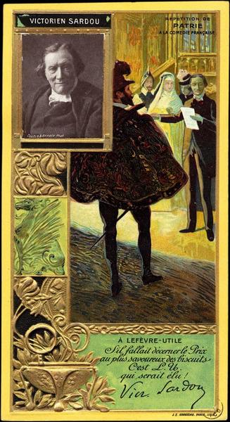 Victorien Sardou, répétition de patrie à la Comédie française (titre inscrit)