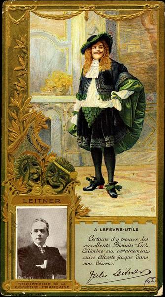 Leitner sociétaire de la Comédie française, rôle d'Alceste du Misanthrope (titre inscrit)