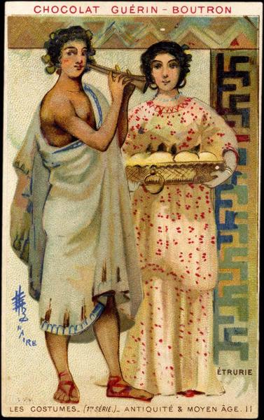 LES COSTUMES- (1ERE SÉRIE) - ANTIQUITÉ & MOYEN AGE.11.ETRURIE (titre inscrit)