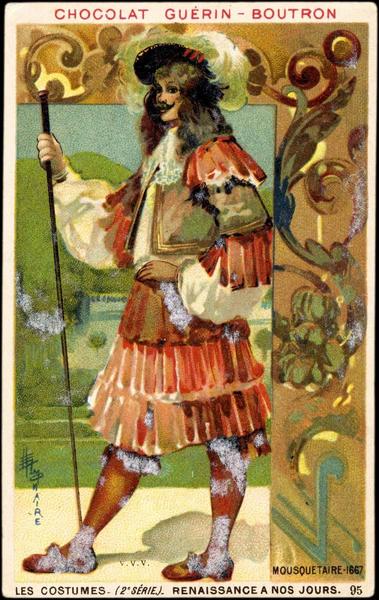 LES COSTUMES- (2è SÉRIE) - RENAISSANCE A NOS JOURS.95.MOUSQUETAIRE-1667 (titre inscrit)