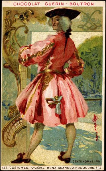 LES COSTUMES- (2è SÉRIE) - RENAISSANCE A NOS JOURS.104.GENTILHOMME-1715 (titre inscrit)