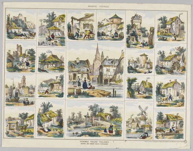IMAGERIE NOUVELLE / FERMES VILLES VILLAGES / SUITE DE VINGT JOLIS PAYSAGES (titre inscrit)