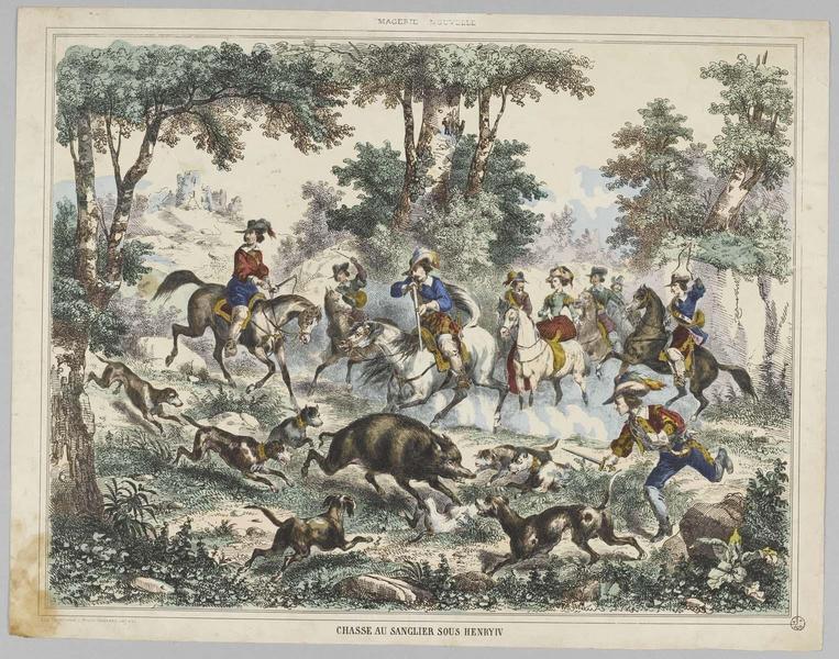 CHASSE AU SANGLIER SOUS HENRY IV (titre inscrit)
