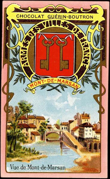 ARMES DES VILLES DE FRANCE / MONT-DE-MARSAN / Vue de Mont-de-Marsan (titre inscrit)