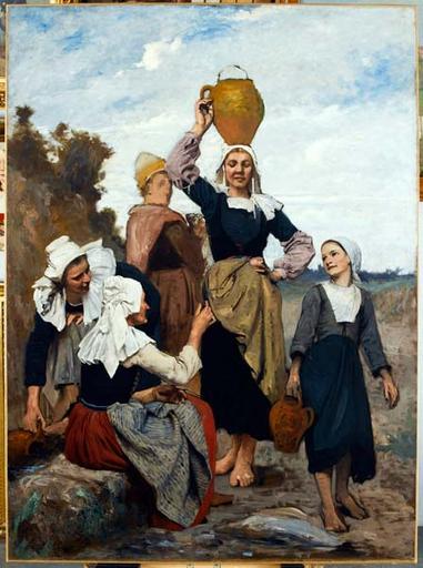 Paysannes à la fontaine (titre factice)
