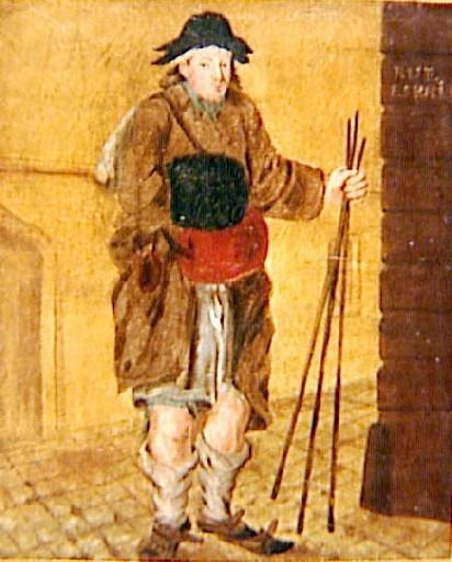 Cadet Roussel tenant trois bâtons (titre factice)