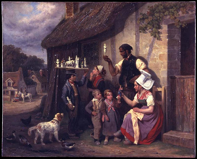 Le marchand de plâtres ambulant colporteur de figurines napoléoniennes (titre factice)