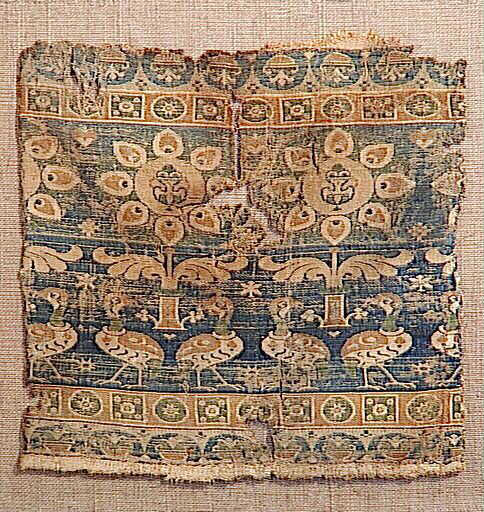 Tissu : samit polychrome ibis et palmettes