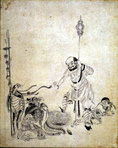 Ascète terrassant les monstres