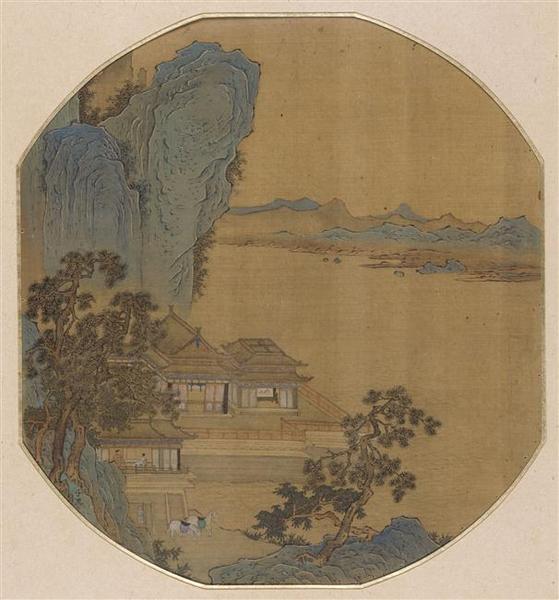 Paysage avec un pavillon