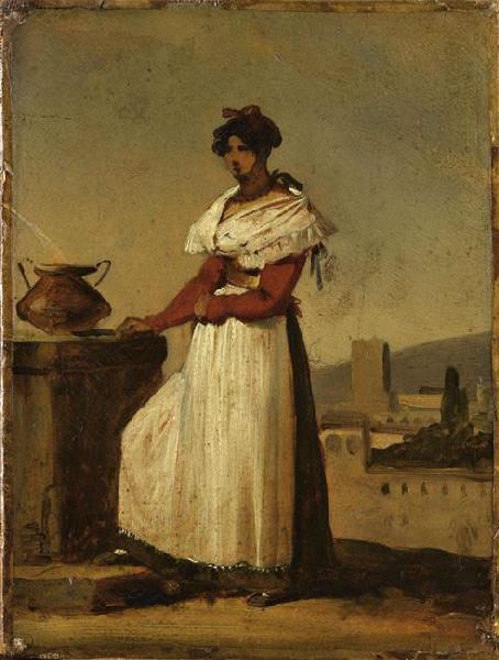 Italienne à la fontaine