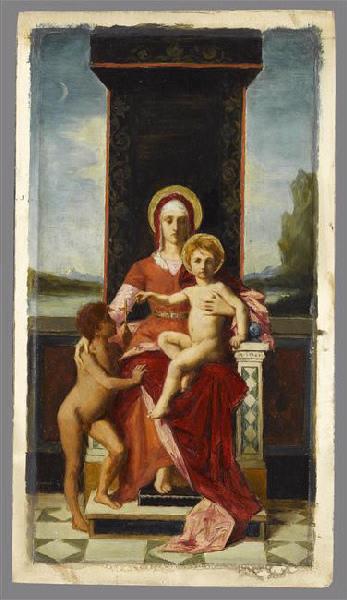 La Vierge trônant avec l'Enfant Jésus et saint Jean-Baptiste