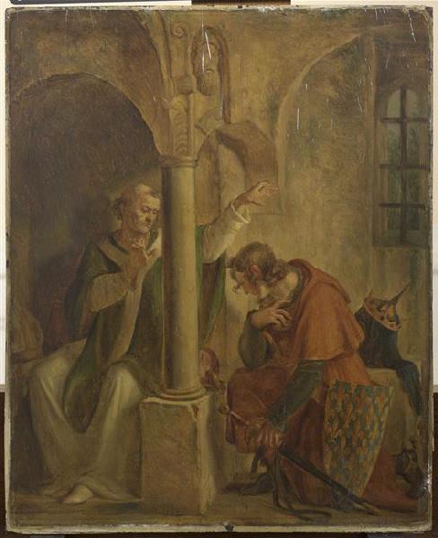 Saint Louis se confessant à l'abbé de Montmajour ; Saint Bernard et Louis VII d'Aquitaine