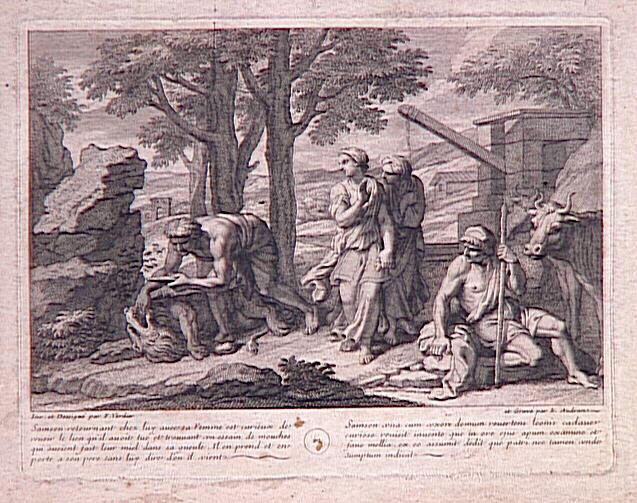 Samson retirant le miel de la gueule du lion ; Samson retirant le rayon de miel de la gueule du lion tué par lui (ancien titre)
