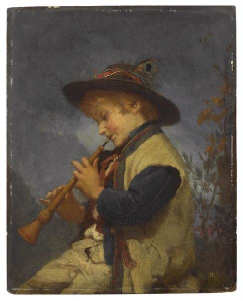 Le Petit Pifferaro ; Tête de jeune femme (revers)