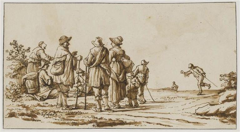 Paysans se rendant au travail