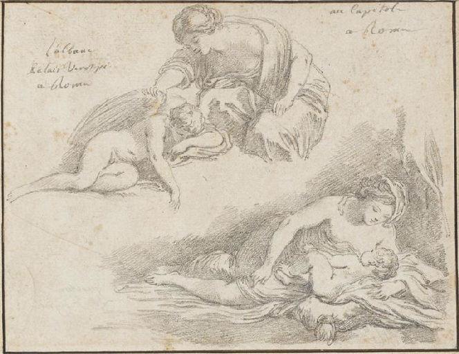 Deux motifs d'après des oeuvres italiennes ; Ancien titre : Deux motifs tirés des fresques du palais Verospi, aujourd'hui Torlonia