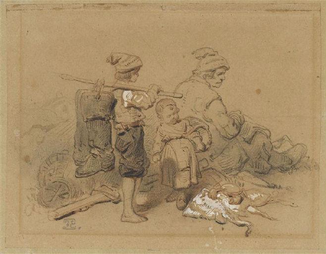 Pêcheur normand et ses enfants