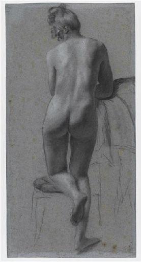 Académie de femme vue de dos
