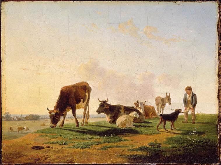 La Prairie ; Paysage : prairie avec figure et animaux ((ancien titre))
