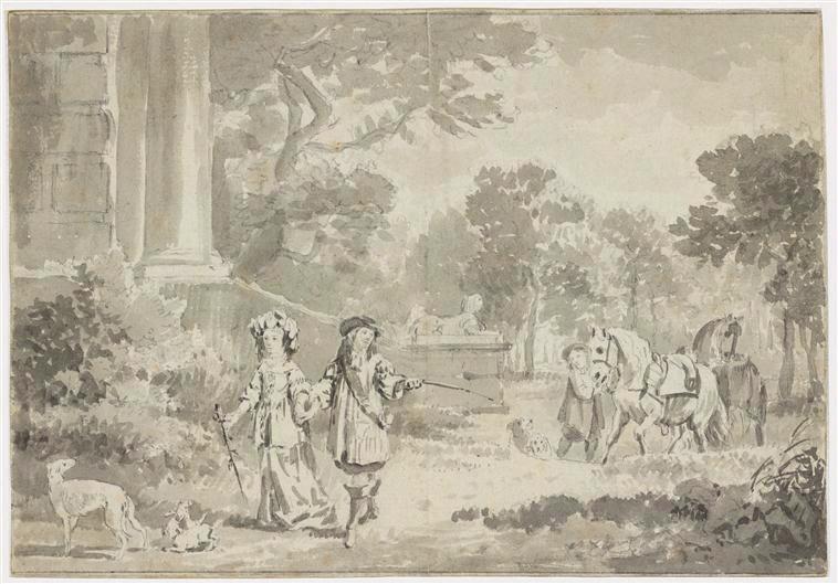 Couple seigneurial en promenade