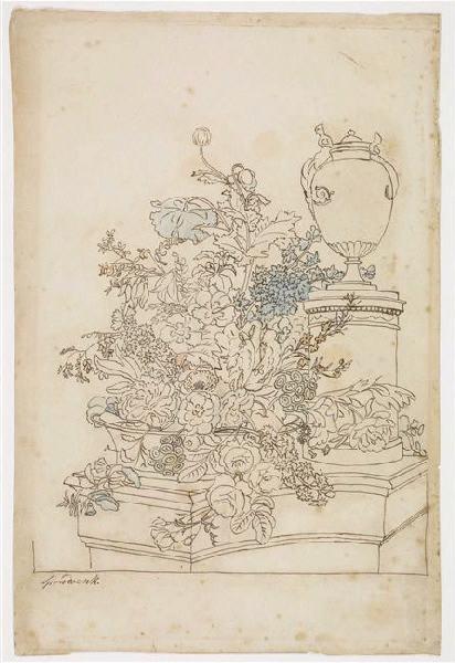 Fleurs sur une console