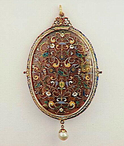 Miroir au revers émaillé