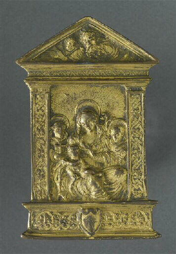 Vierge allaitant et deux saints