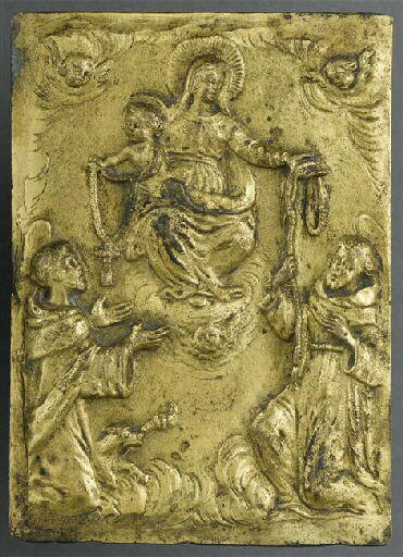 La Vierge et l'Enfant entourés des saints Dominique et François