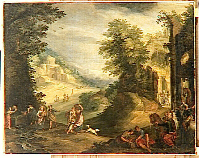 Rebecca au puits recevant les présents d'Eliezer