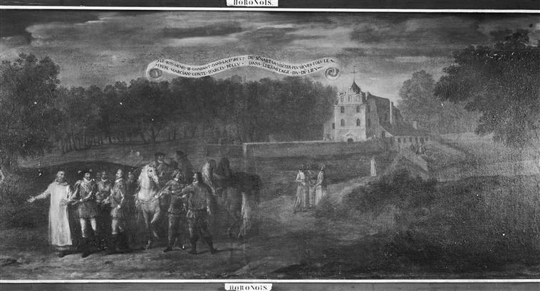 Le Roi Henri IV visite le frère Marcian, Comte d'Arces, reclus dans l'ermitage de la forêt de Sénart