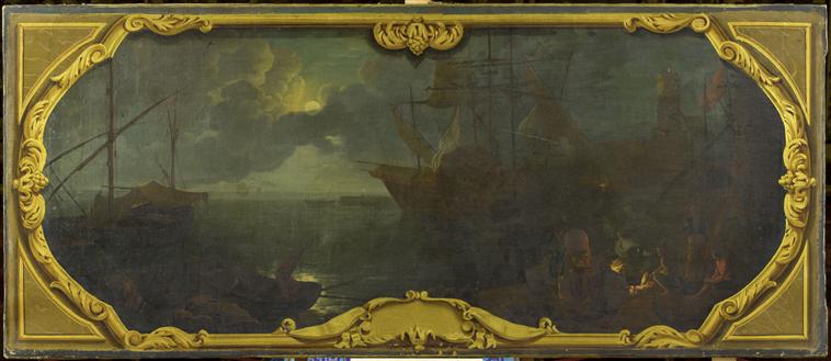 Marine - Port de mer au clair de lune