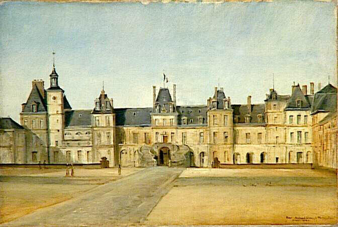Vue du Château de Fontainebleau depuis la Cour du Cheval Blanc